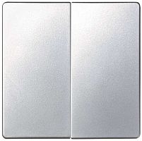 Лицевая панель Simon82 для 2-кл. выключателя алюминий картинка